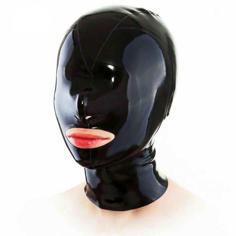 ✨Latex Headgear Latex Mask พร้อมคอสเพลย์เล่นตามบทบาทซิป
