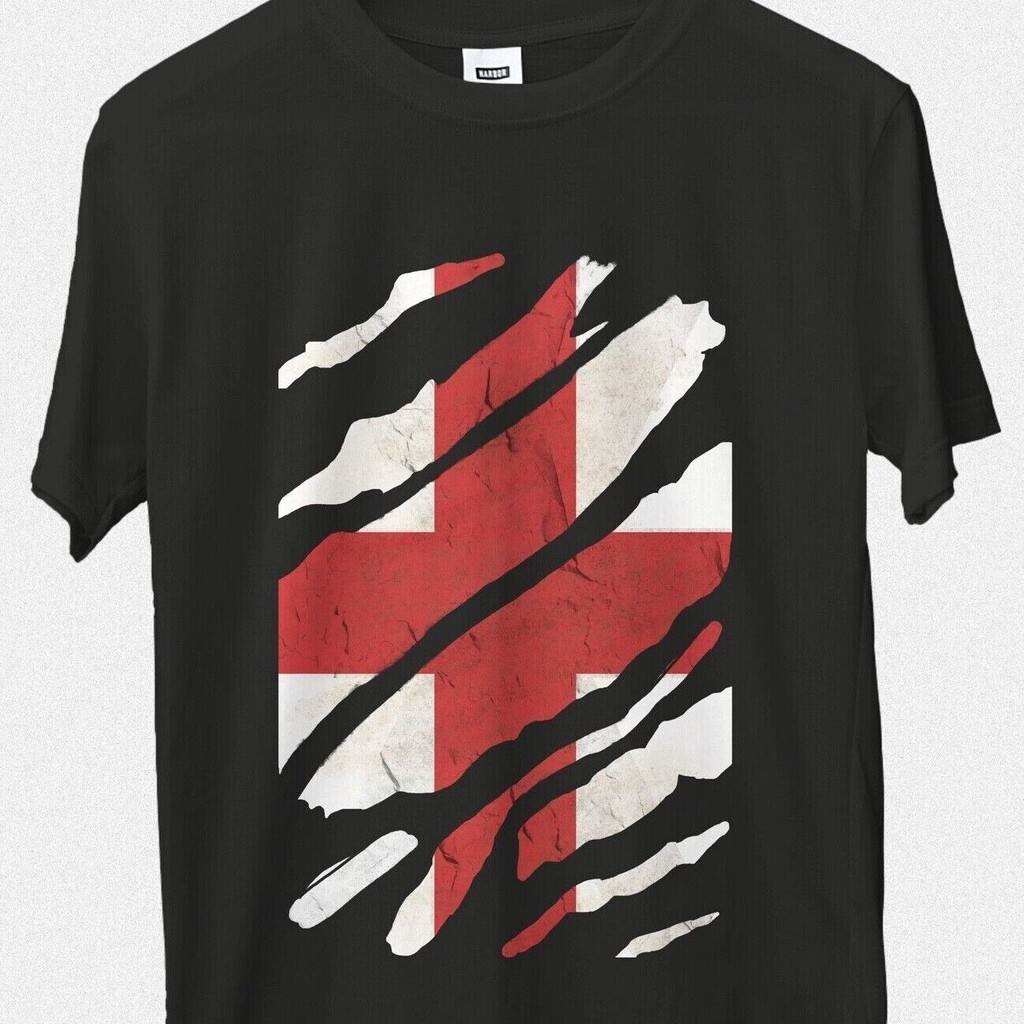 Torn England Flag T Shirt World Cup Football Funny Country Retro Fashion