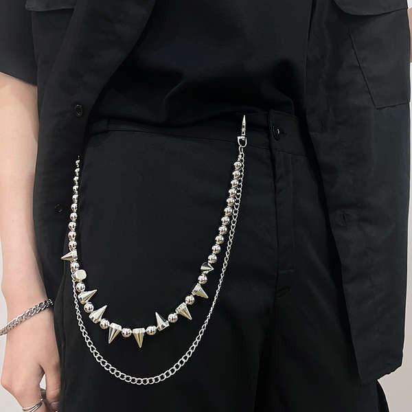 สร้อยคาดเอว waist chain 2025 สไตล์ใหม่ผู้ชาย สะโพก-กระโดด อินเทรนด์ หมุดย้ํา กางเกงโซ่ผู้หญิงโซ่ตกแต
