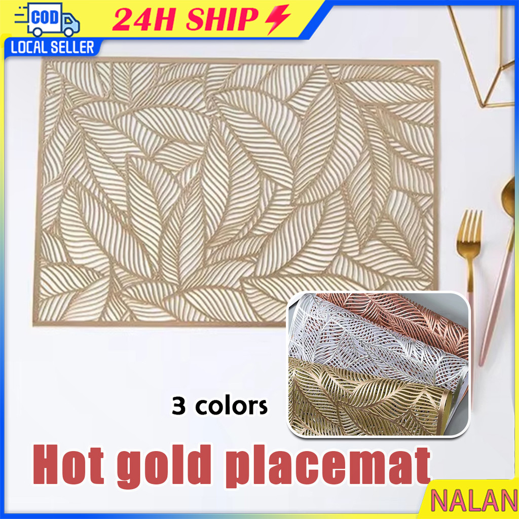 ร้านอยู่กทม.38CM ที่รองจานโต๊ะกินข้าวPVC แผ่นรองจานกลม สี่เหลี่ยม แบบหรูหรา ทนความร้อนได้ดี