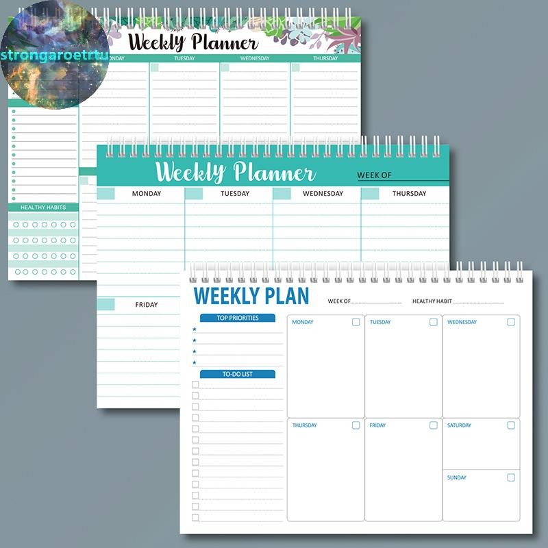 Strongaroetrtu To Do List Notepad Daily Planner Notepad Schedule Weekly Planer Notepad Simple Coil S