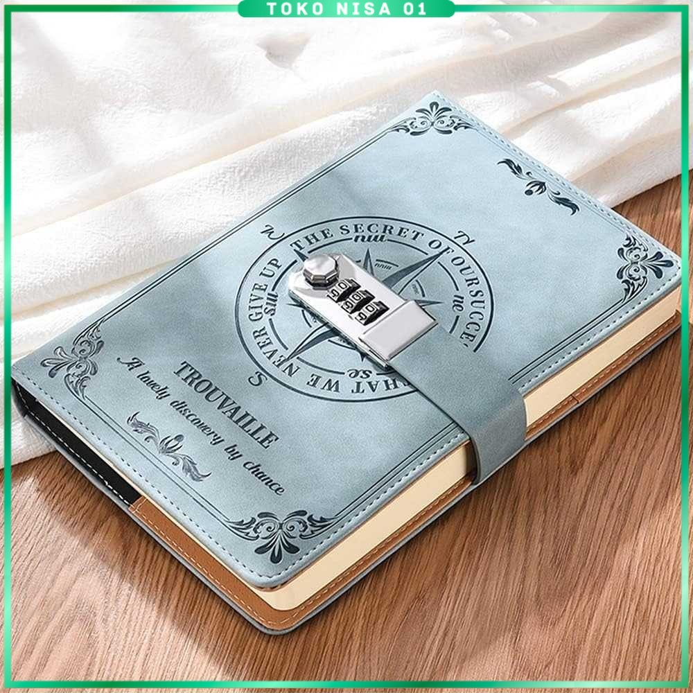 Toddi Leather Diary Journal Book 200 Grid A5 มีตัวล็อค - TD22