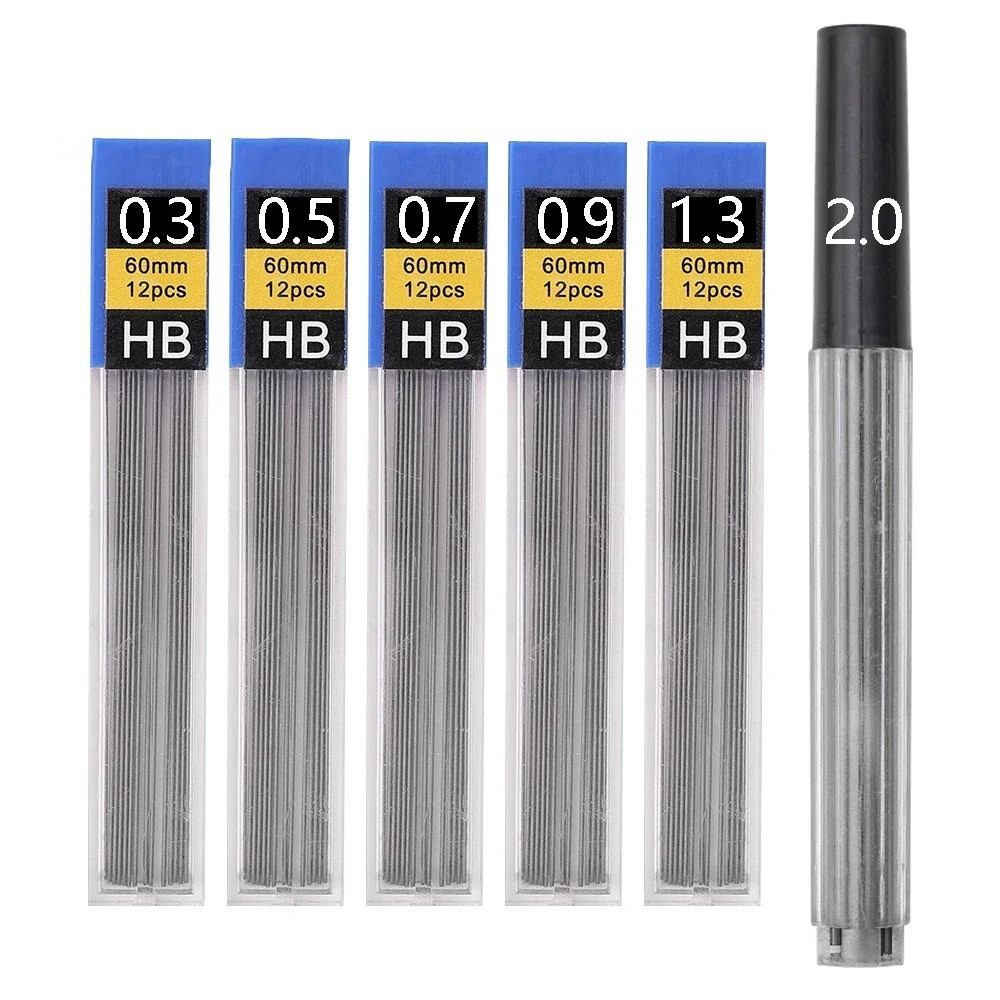 0.3/0.5/0.7/0.9/1.3/2.0 มม.ภาพวาด HB เรซิ่นดินสอที่สามารถเคลื่อนย้ายแกนเปลี่ยน