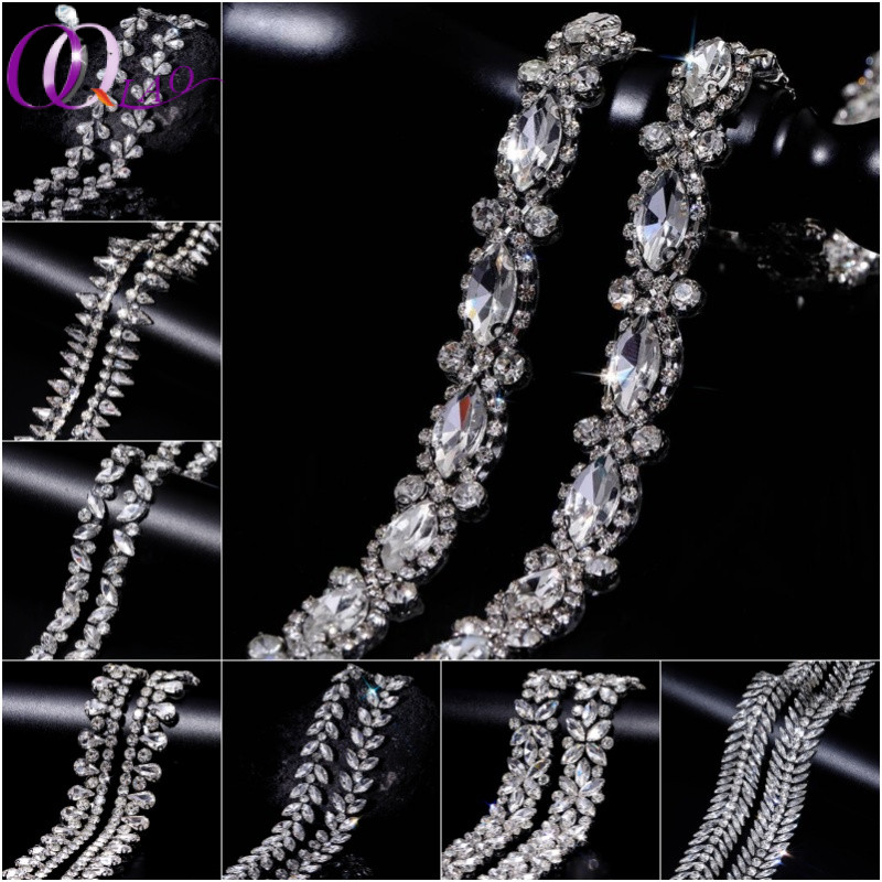 หรูหรา Hotfix Rhinestone ริบบิ้นเพชรเหล็กคริสตัลม้วน Glitter เข็มขัดเพชร Bling สําหรับ DIY Art Craft