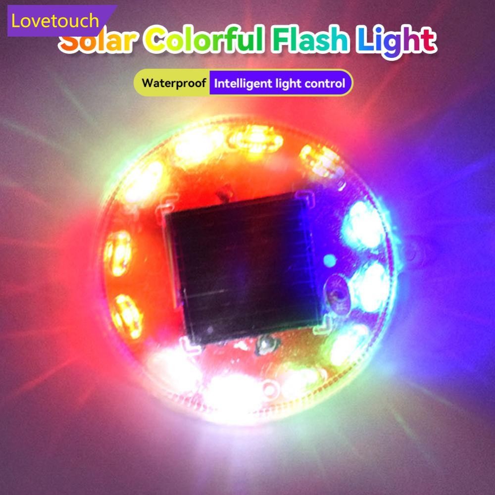 LOVETOUCH พลังงานแสงอาทิตย์ Mortorcycle 12LED ไฟเตือน Night Ride ไฟท้าย Anti-ด้านหลัง Strobe RGB Lig