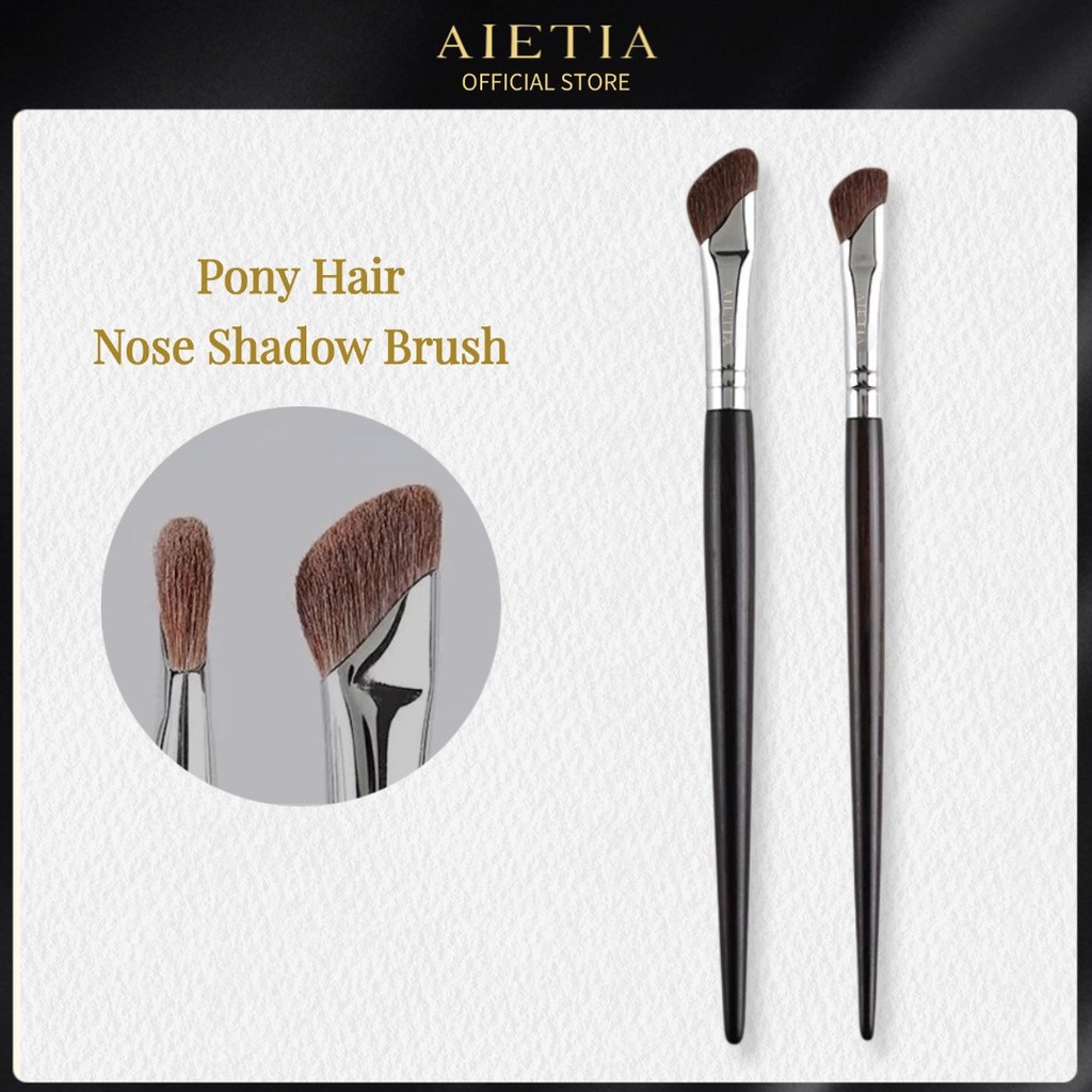 AIETIA Pony Hair Sickle แปรงเงาจมูกแปรงไฮไลท์แปรงแต่งหน้าสําหรับจมูกยุบ