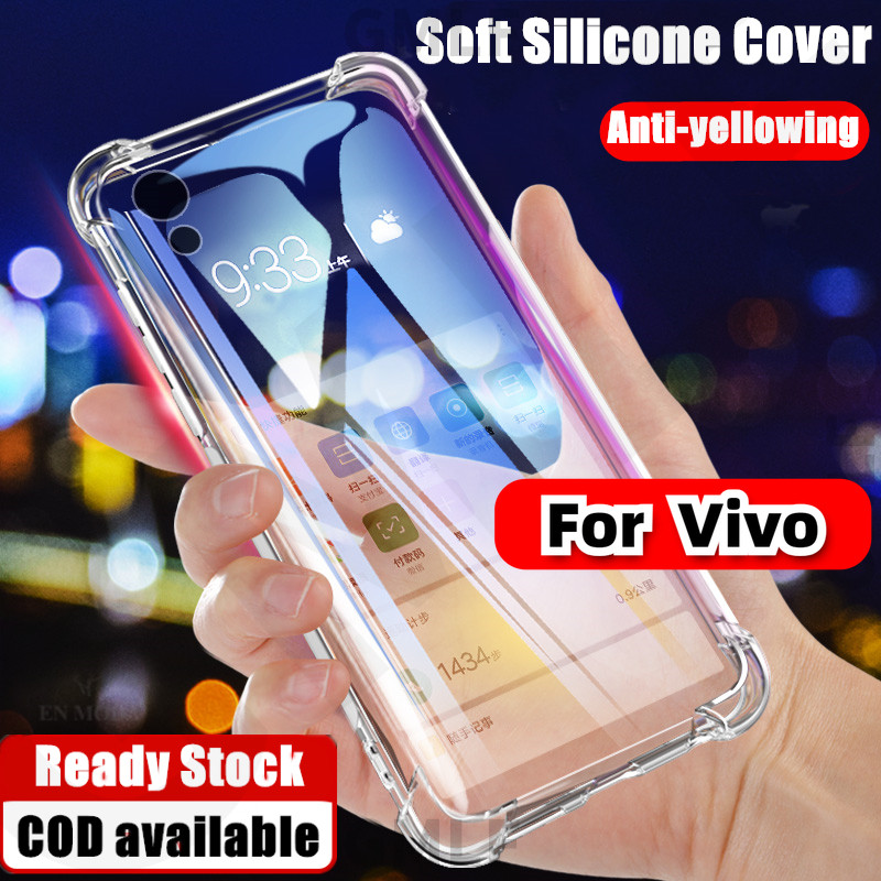 COD GMLF สําหรับ Vivo Y91C 1820 ยืดหยุ่นยางนุ่มคริสตัลใส Slim ป้องกัน Jelly ฝาครอบเสริมกันกระแทกมุมกันชนโปร่งใสเคสโทรศัพท์