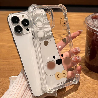 🍬POPPA🍬สี่มุมหนาป้องกันการตกเลนส์ป้องกันกรณีโทรศัพท์มือถือสำหรับ iPhone 17 16 15 14 13 12 11 ProMax X/XS XR 7 8PLUS