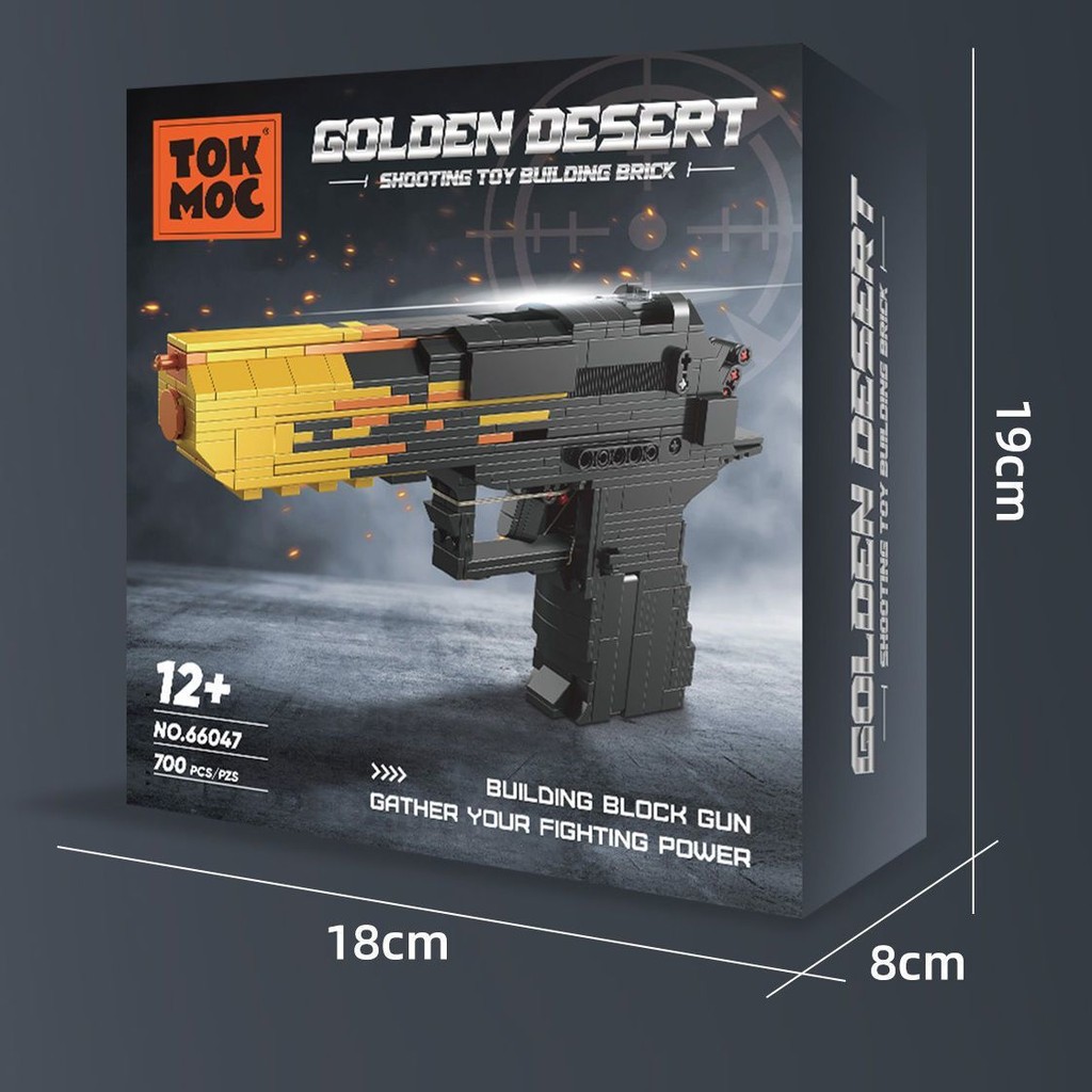 ของเล่นอาหารไก่สำหรับเด็กผู้ชายที่เข้ากันได้ โมเดลบล็อกตัวต่อ MOC Desert Eagle รุ่น 5.10