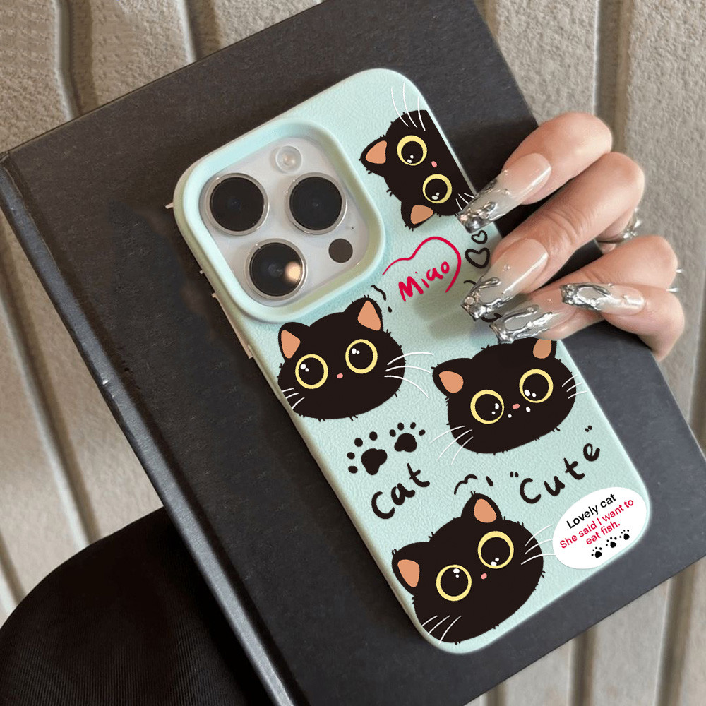 เคสโทรศัพท์มือถือ For iPhone 13 11 17 pro max Case iPhone 11 15 16 pro max 14 12 pro max XR XS Max จี้รูปลูกแมวสุดน่ารัก