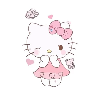 [ความละเอียดสูง กันน้ํา] การ์ตูนน่ารัก เคที แมวห้องน้ําสติกเกอร์ตกแต่งสร้างสรรค์ห้องน้ําห้องส้วมสติกเกอร์กันน้ําฝาชักโครกสติกเกอร์ที่เร