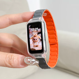 สายรัดห่วงแม่เหล็กสําหรับ Xiaomi Smart band 9 Active/Smart band 8 Active Strap อุปกรณ์เสริมสร้อยข้อมือกีฬาซิลิโคนสําหรับ Redmi band 3 2