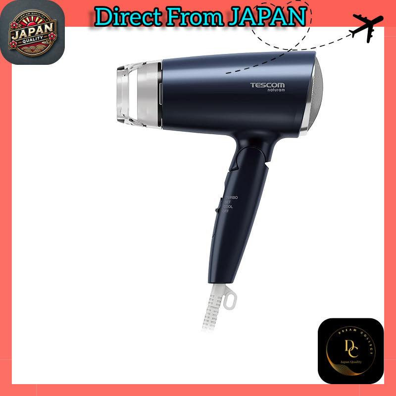 【สินค้าแท้】Tescom Lightweight Foldable Hair Dryer with Negative Ion and Cool Air - Naturam Series