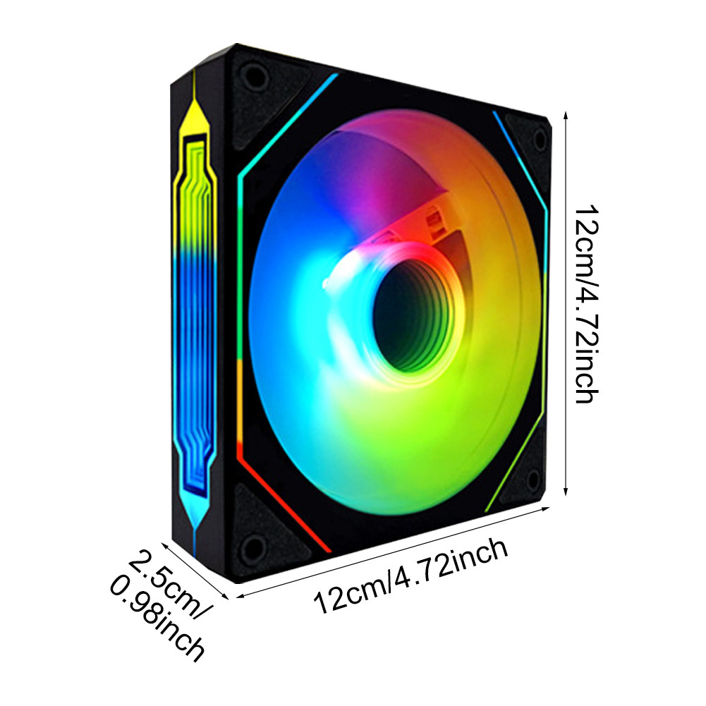 TH Prism 4pro พัดลมคอมพิวเตอร์เดสก์ท็อป Cooling 12 ซม.Luminous Ultra-Quiet สีดําสีขาวรุ่นที่สองรุ่นที่สี่แสงสี CPU Fan