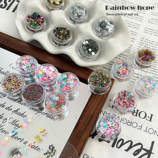Ins Style Niche Style Unique Nails Material Beaded Nail Accessories Dopamine Color Wear Nail Mix Material