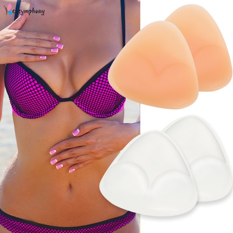 หนาสามเหลี่ยม Bra Pads Push Up Insert สําหรับบิกินี่ชุดว่ายน้ําฟองน้ําสบายซิลิโคน Pads