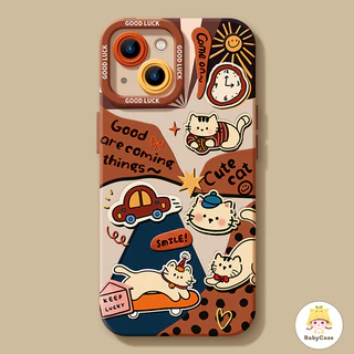 เคสไอโฟน11 13 สำหรับ iPhone 15 16 11 13 12 14 Pro Max 8 7 15 14 16 Plus XR XS X Max SE 2020 กำไลแมวตัวการ์ตูนน่ารัก