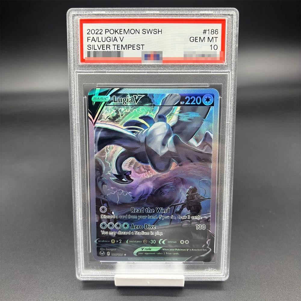 DIY PSA10 2022 PTCG SWSH SILVER TEMPEST FA/LUGIA V คอลเลกชันการ์ดคัดลอก 10 จุดการ์ดหนูอะนิเมะการ์ดเก