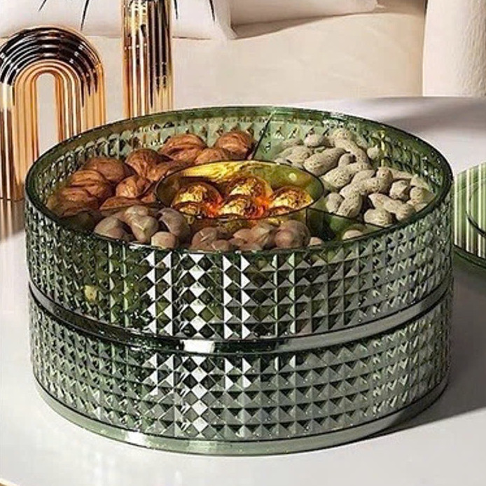 [TET 2025] DIAMOND JAM TRAY, CRYSTAL JAM TRAY, CAKES, MELON SEEDS MADE OF THICK, BEAUTIFUL, HEAVY GL