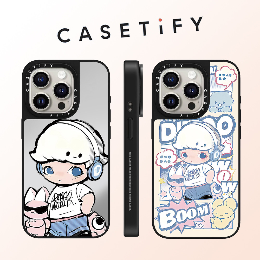 Casetify การ์ตูนน่ารักเด็กน้อยกระจกหน้าเคสโทรศัพท์สําหรับiPhone 16 Pro Max 15 Plus 14 ProMax 13 12Pro 11 โทรศัพท์กันกระแทกขอบนุ่มฮาร์ดป้องกันกรณี