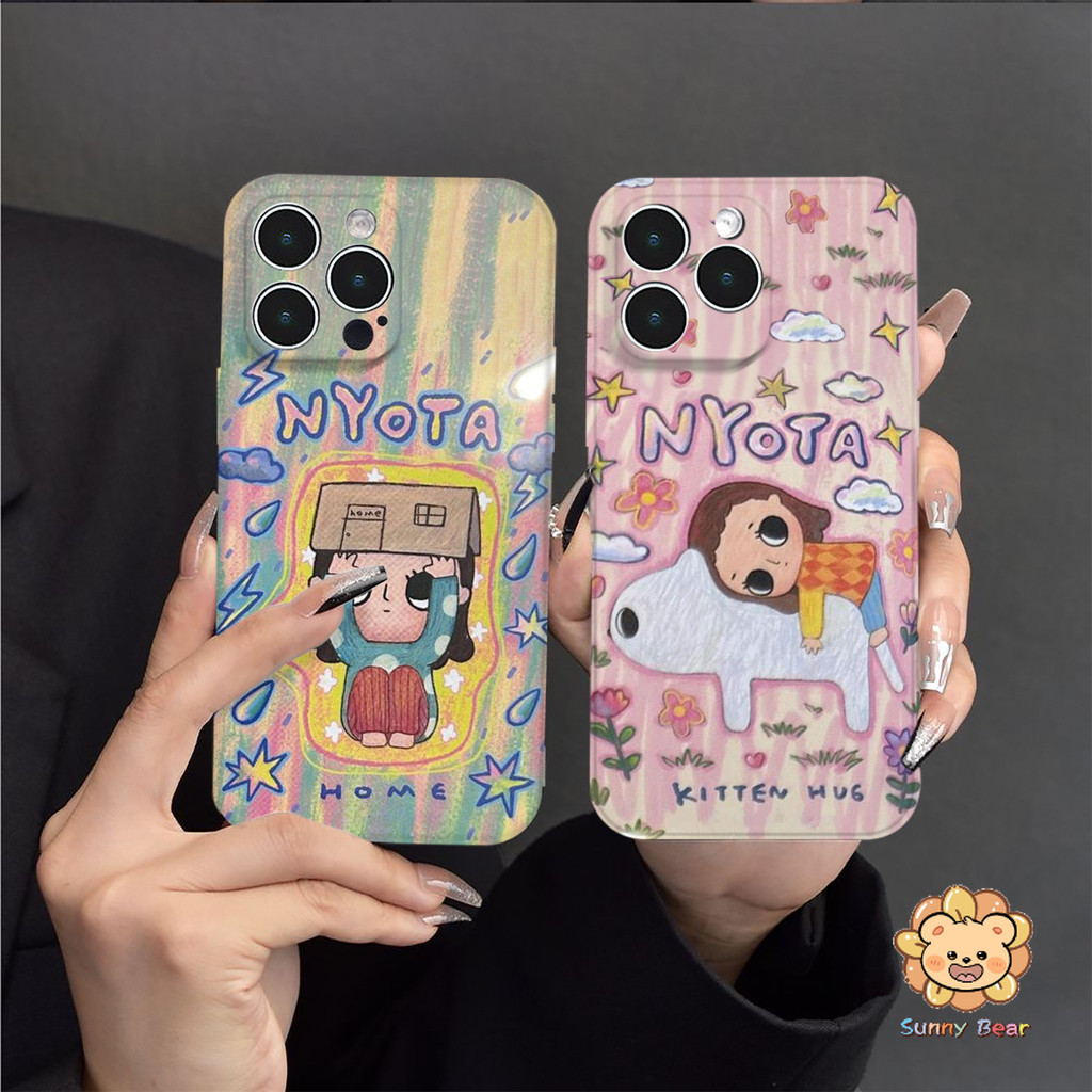 เคสโทรศัพท์iPhone 16 Pro Maxน่ารักนิยโทะ ซิลิโคนเหลวโทรศัพท์มือถือกรณีfull-bodyป้องกันกันกระแทกtpuยางนุ่มสําหรับiphone 16 Pro Max 7plus 11 14 15 12 13 Pro Max 7 8 Plus XR XS