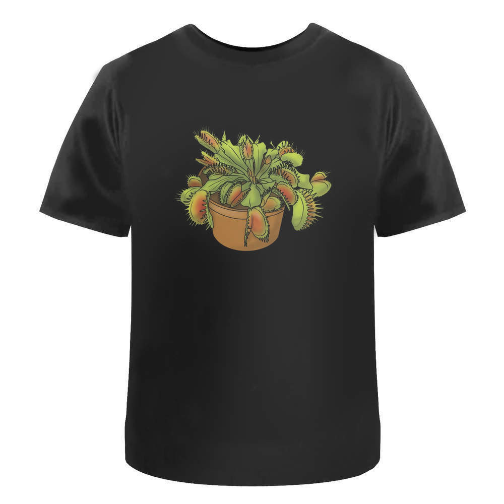 เสื้อยืดผ้าฝ้ายสำหรับผู้ชาย ออกแบบ Venus Flytrap