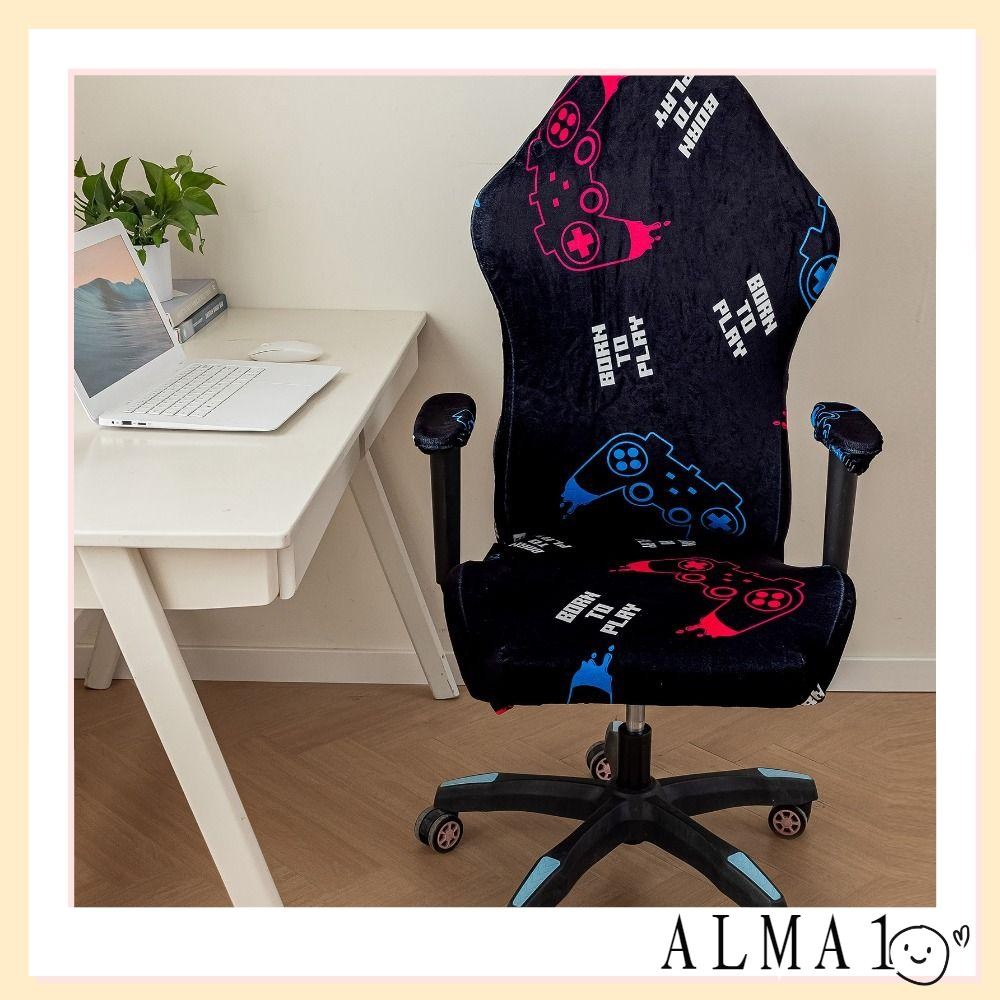 ผ้าคลุมเก้าอี้เกมมิ่ง ALMA, ผ้าคลุมเก้าอี้นวมนุ่มสแปนเด็กซ์, กํามะหยี่สากลหมุนยกยืดผ้าคลุมเก้าอี้ที่นั่งคอมพิวเตอร์