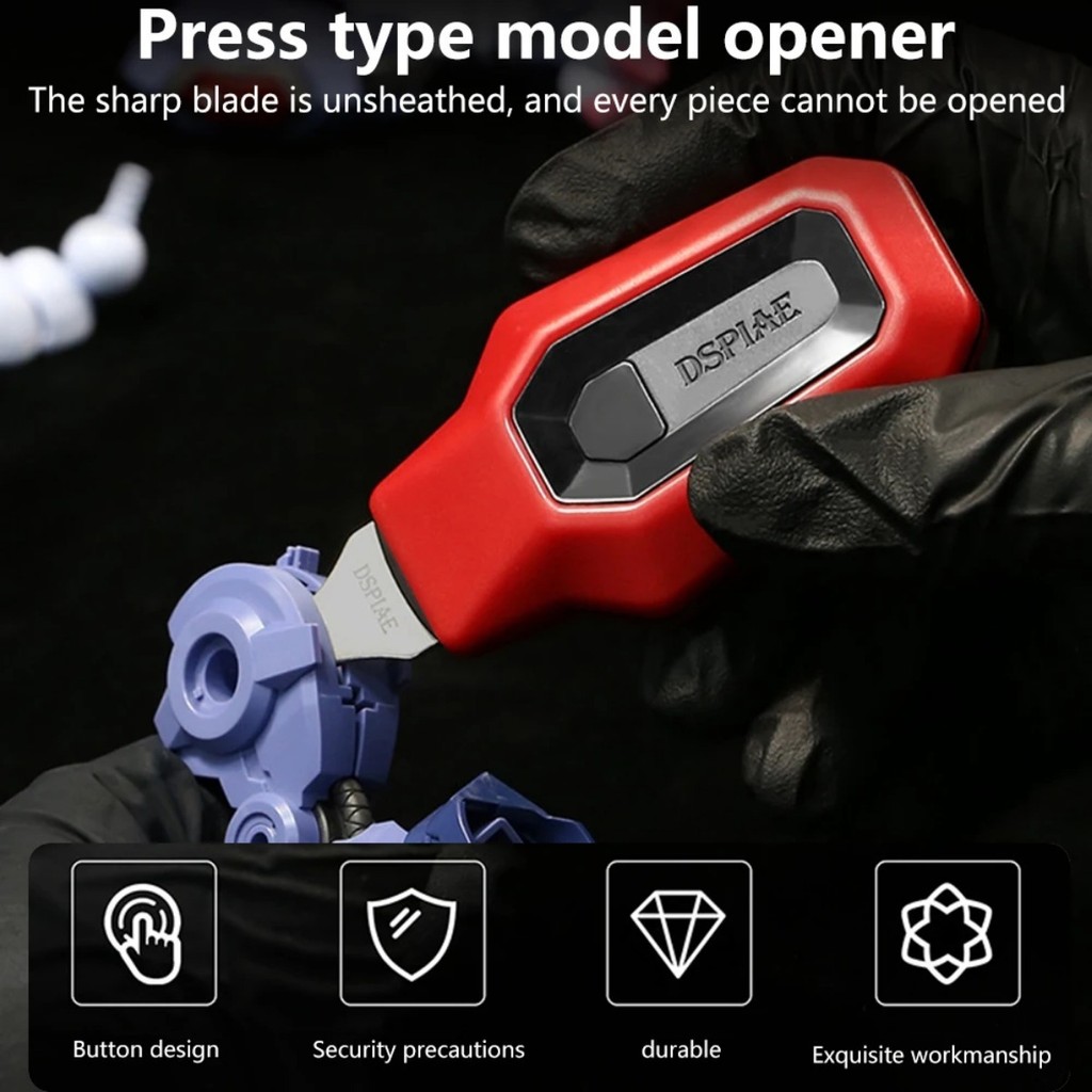 Dspiae PT-MPS กดประเภทอัตโนมัติชิ้นส่วน Detacher Part แยกเครื่องมือสําหรับ Gundam Gunpla GK อุปกรณ์เปิดเครื่องมืองานอดิเรก ABS Stainsteel ประกอบรุ่นเครื่องมือ 70*42*17 มม.