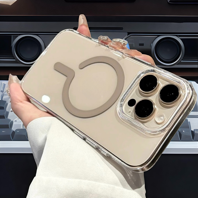 【สีเจลลี่/acrylic hard case/ทะเลทรายทอง】เคส compatible for iphone 11 14 13 12 15 16 pro max case