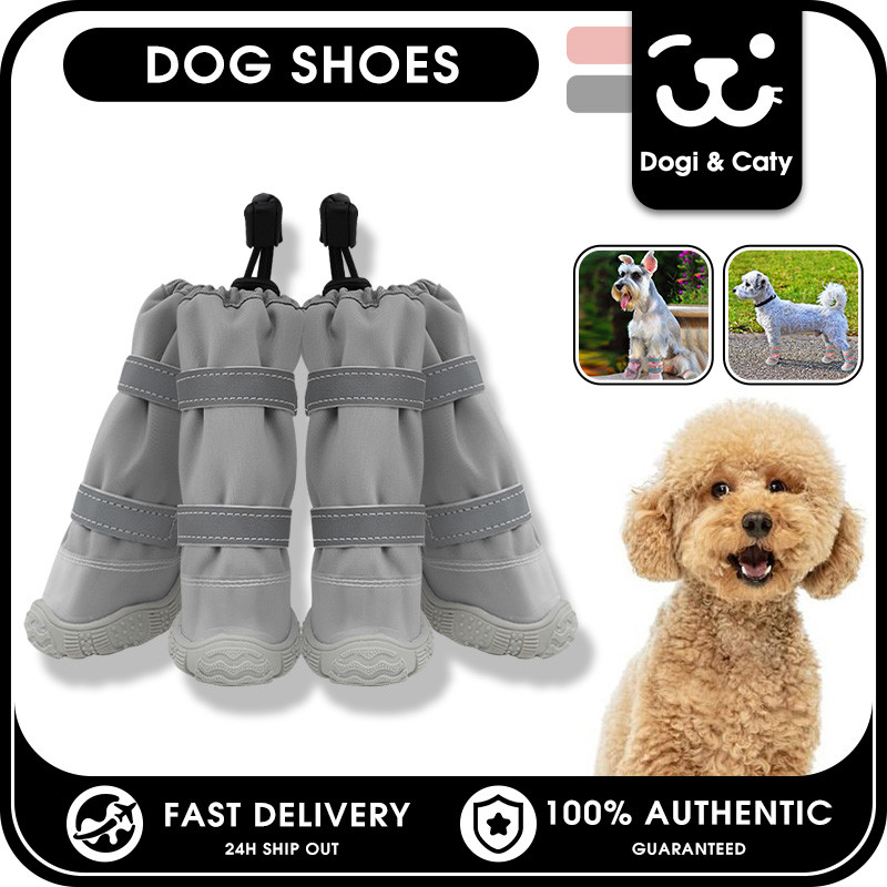 4 ชิ้นรองเท้าสุนัขสะท้อนแสง Anti-Slip รองเท้าสัตว์เลี้ยง Breathable ปรับ Running Paw Protector สําหรับสุนัขขนาดกลางขนาดเล็กเดินกลางแจ้ง