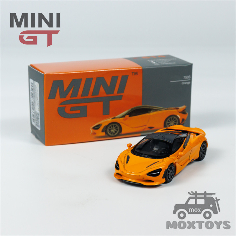 Mini GT 1:64 750S รถโมเดลDiecastสีส้ม