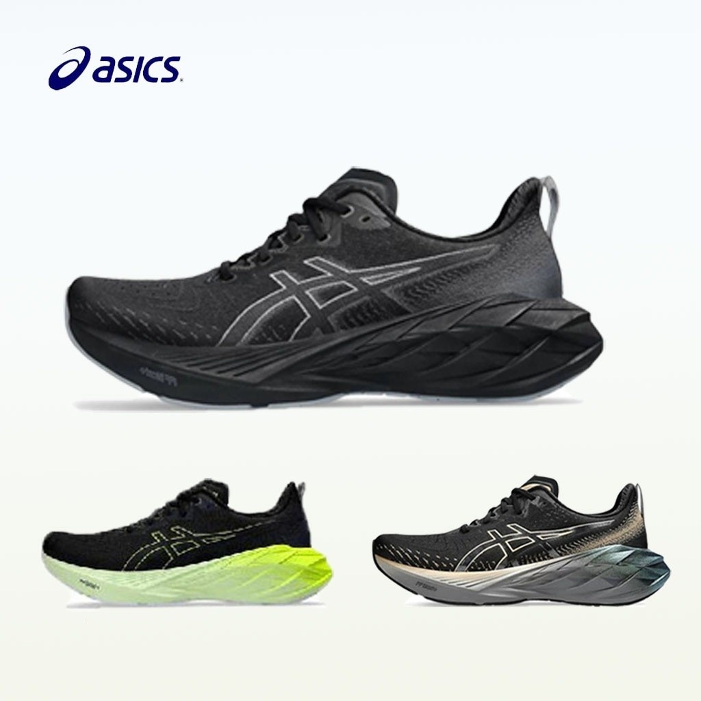 Asics: novablast 4 Men Running Shoes Men Genuine Leather Wide Running Shoes 2E black/graphite Grey b