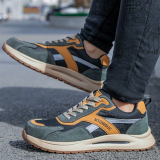 รองเท้าหัวเหล็ก หัวเหล็ก, ระบายอากาศได้, น้ำหนักเบา, เดินป่า…