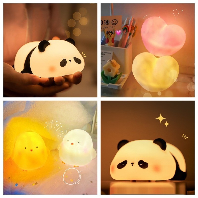 น่ารัก Panda Nightlight การ์ตูนโต๊ะ Ambiance Light อ่อนโยนการ์ตูน Night Light ของขวัญแปลกใจตกแต่งบ้าน