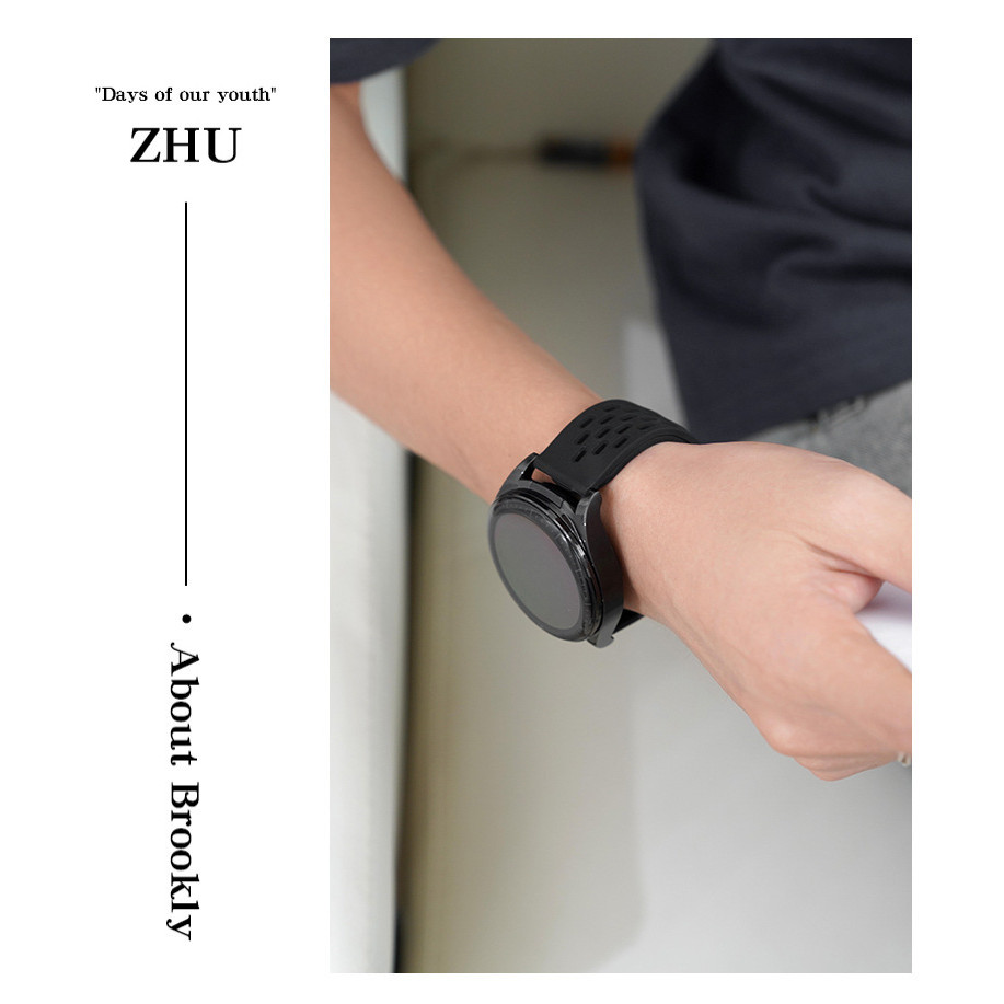 18 มม.20 22 มม.ซิลิโคนแม่เหล็กสายคล้องคอสําหรับนาฬิกา Huawei GT5 GT3 GT4 SE GT2 GT2e Watch4 Watch3 Pro GT 2 3 4 5 2e 41 มม.42 มม.43 มม.46 มม.Soft Candy สีสร้อยข้อมือกีฬา Loop