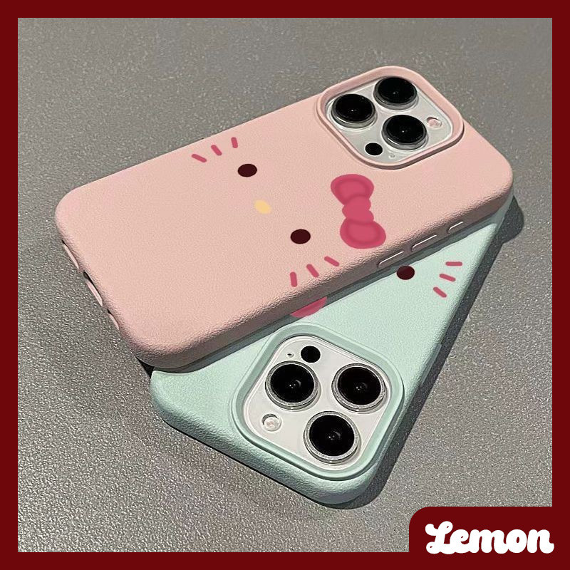 การ์ตูน Big Face KT แมวหนังหนังหนังสําหรับ iphone กรณี 16 PROMAX 15 PROMAX 14 PROMAX 14 PLUS 13pro 13 PROMAX 11 12 PROMAX XR xs