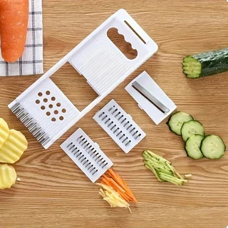 เครื่องขูดผักและผลไม้ 5 in 1, ชุดเครื่องมือตัดผักและผลไม้,ที่ขูด, สไลด์ ผักผลไม้ ที่ขูดมะละกอ ที่สไลด์ผัก