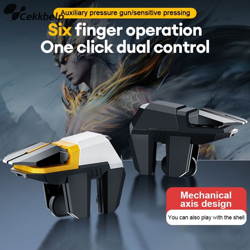 DY11 4ปุ่ม 1คู่ จอยเล่นเกมมือถือแนวยิง FPS ตัวควบคุมเกมยิง DY11 กฎเกมการอยู่รอดของ PUBG เกมมือถือ Trigger Handle