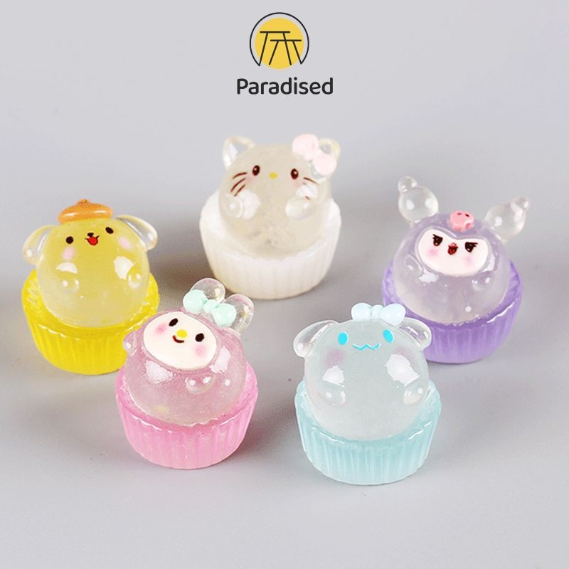 💕การ์ตูนเครื่องประดับส่องสว่าง DIY เครื่องประดับภูมิทัศน์ไมโคร Cupcake เครื่องประดับ