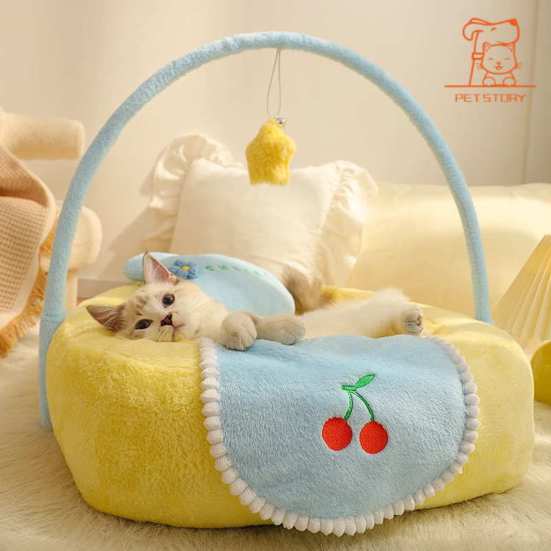 Play And Sleep 2-In-1 ที่นอนแมวบ้านสุนัขสัตว์เลี้ยงเตียงนอนที่ถอดออกได้และล้างทําความสะอาดได้ Warm และสะดวกสบายเตียงสัตว์เลี้ยงหนา Four Seasons