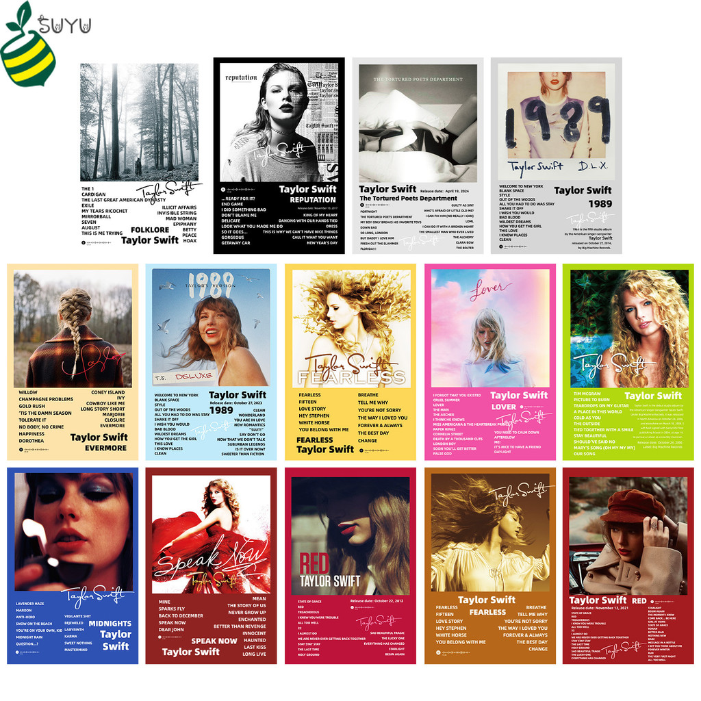 Taylor Aesthetic โปสเตอร์,3020 ซม., อัลบั้มปกแรงบันดาลใจผนัง Collage, Swift Gift Merch, Wall Decor โ