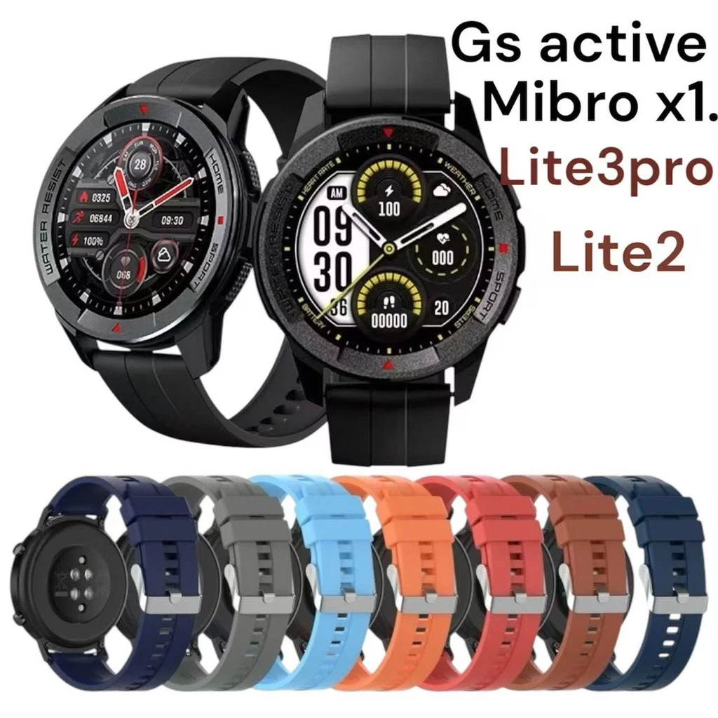 สายนาฬิกาMibro X1/Lite2/Lite3pro/GS Active/A2/A1/airสายซิลิโคนmibro watchT2/C2/C3สาย20mmสาย22mm