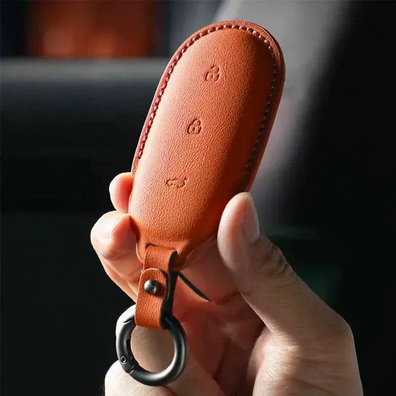 For Li LiXiang L6 L7 L8 L9 2022 2023 2024 Leather Car Key Case Shell Keychain for Li Leading Ideal L