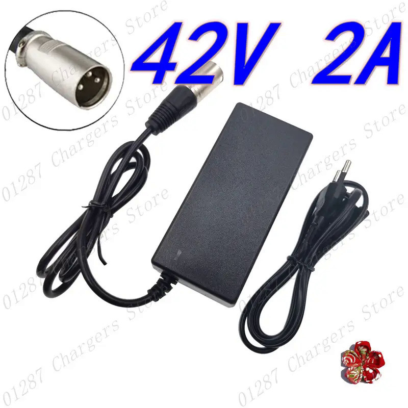 36V Charger 42V 2A electric bike lithium battery charger for 36V lithium battery pack with 3-Pin XLR