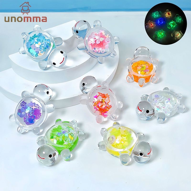 🎈เต่าเรืองแสงสวนปลา Miniatures เครื่องประดับ Mini Luminous Glitter เต่าตกแต่งบ้านภูมิทัศน์หัตถกรรม unomma