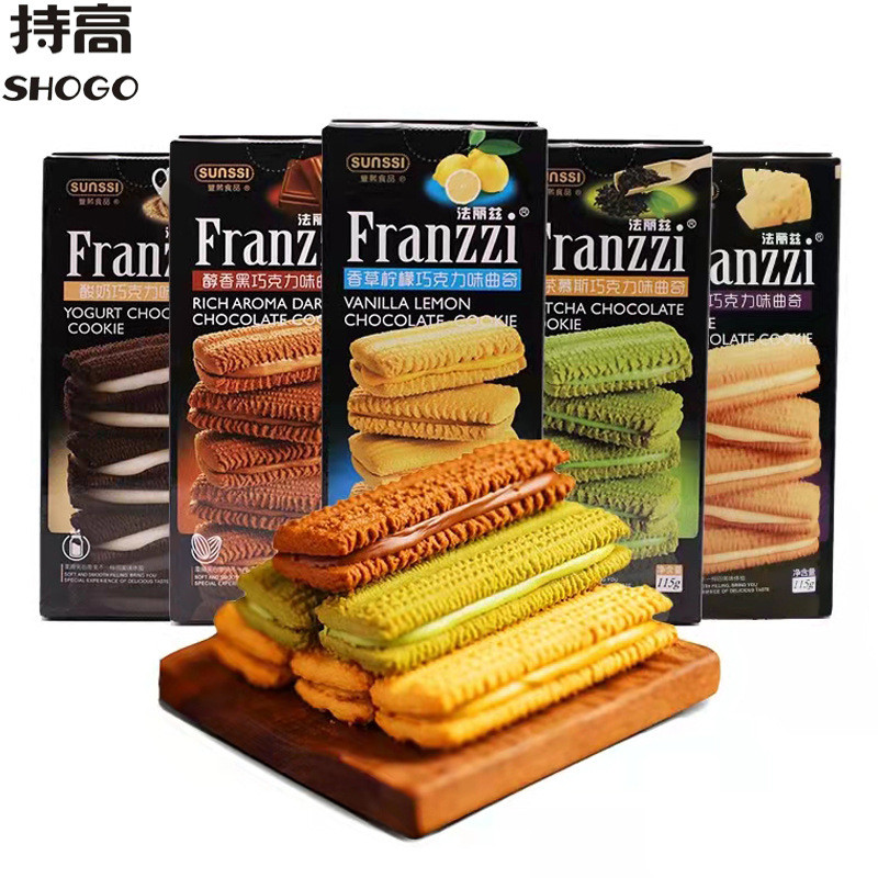 ❥Fariz Cookies Biscuits 115g Matcha Yogurt Chocolate Sandwich Cookies Biscuits Snacks Casual Snacks Pastry❥13381219
