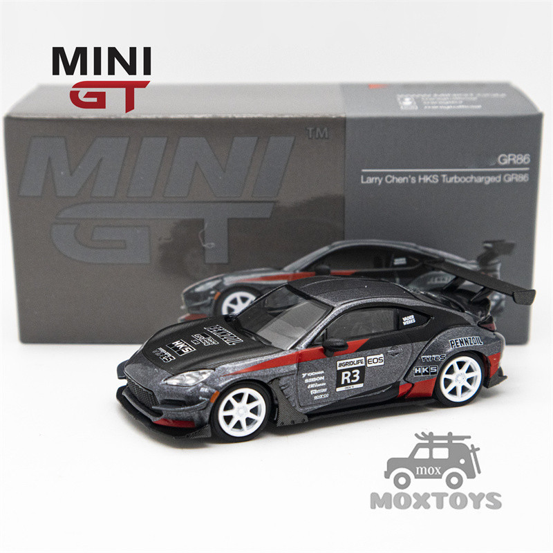 Mini GT 1:64 GR86 Larry Chens HKS Turbocharged GR86 LHD รถโมเดลDiecast