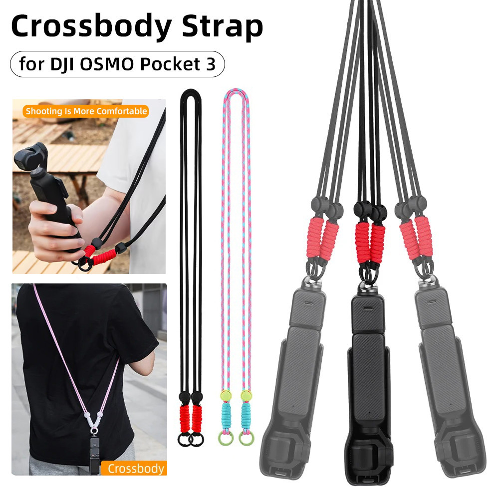 สายคล้องคอ Crossbody สําหรับ DJI OSMO Pocket 3 Anti-lost w 1/4 สกรูกล้อง Lanyard สําหรับ DJI Pocket 