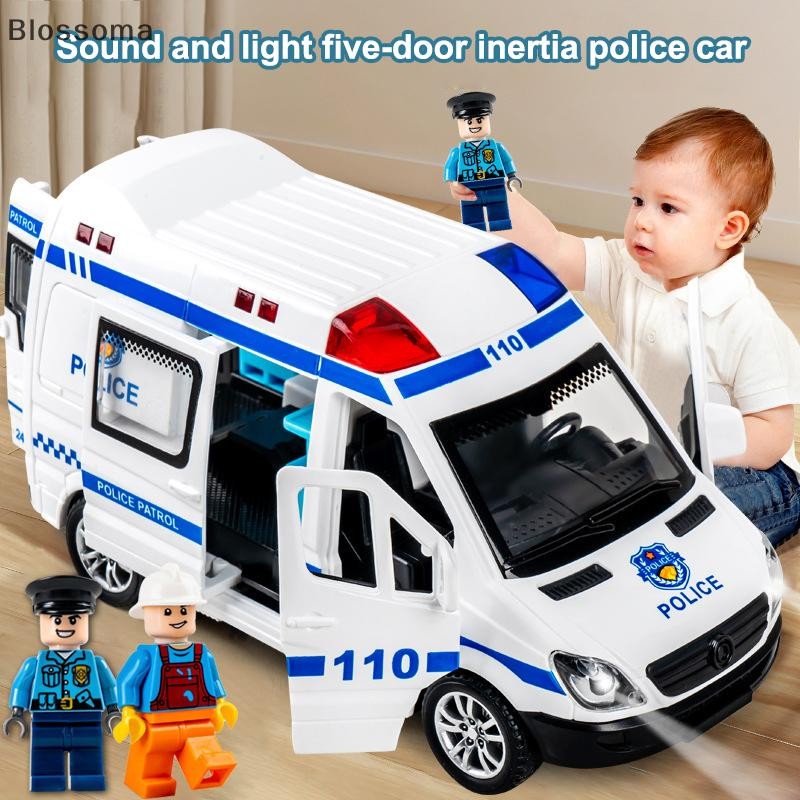 Blossoma Mini รถ Diecast รถพยาบาล Fire-รถบรรทุก Policecar รุ่นเสียงและแสงยานพาหนะจําลองคอลเลกชันของขวัญของเล่นเด็กใหม่