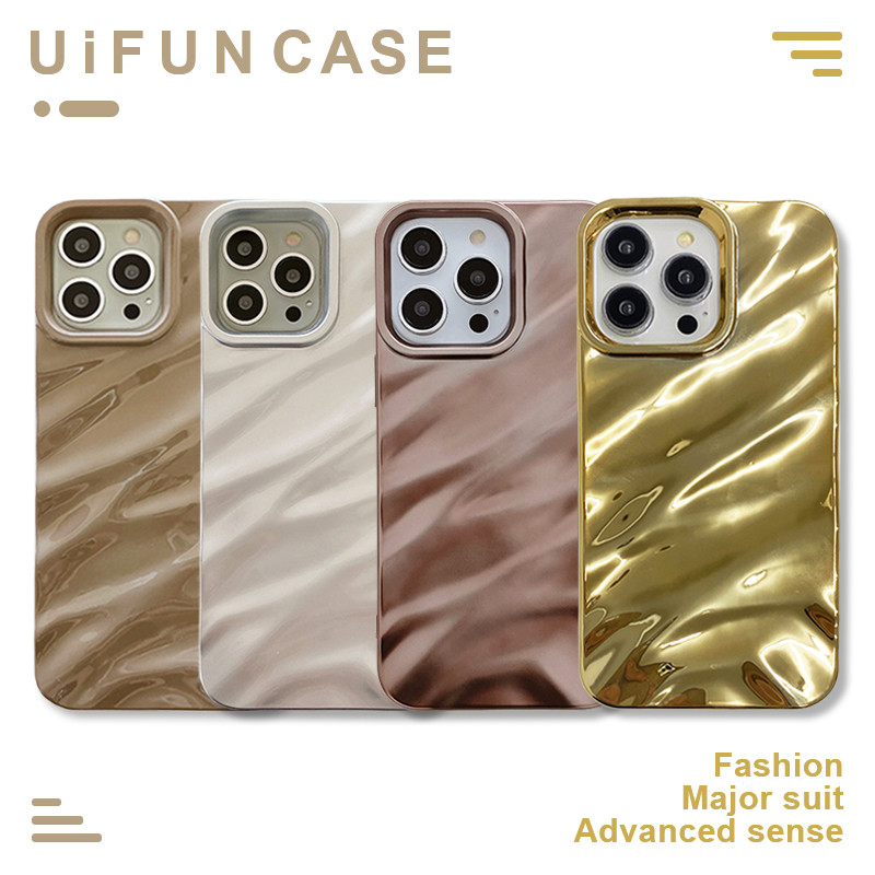 Luxury Multicolor 3D ผ้าไหมหยักรูปแบบโทรศัพท์มือถือสําหรับ iPhone 16 Plus 15 14 13 12 11 Pro Max Xs Xr 8 7 6s TPU Shock Proof ฝาหลังปลอก